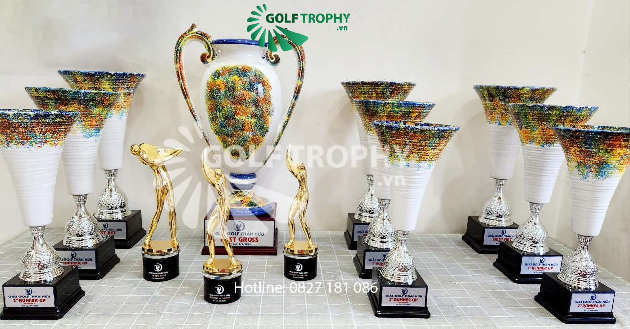 bộ cúp gốm sứ giải golf Thân Hữu