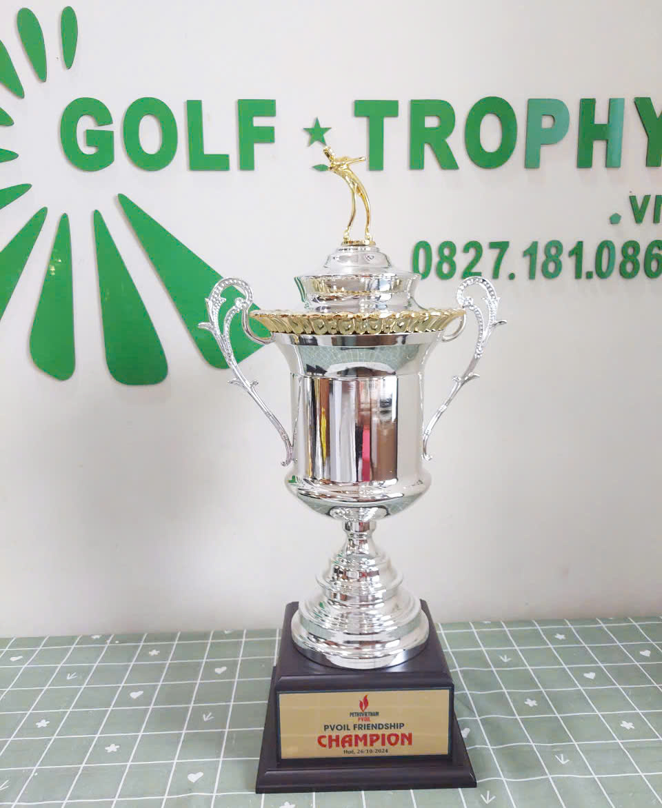 Cúp golf kim loại cao cấp bạch kim