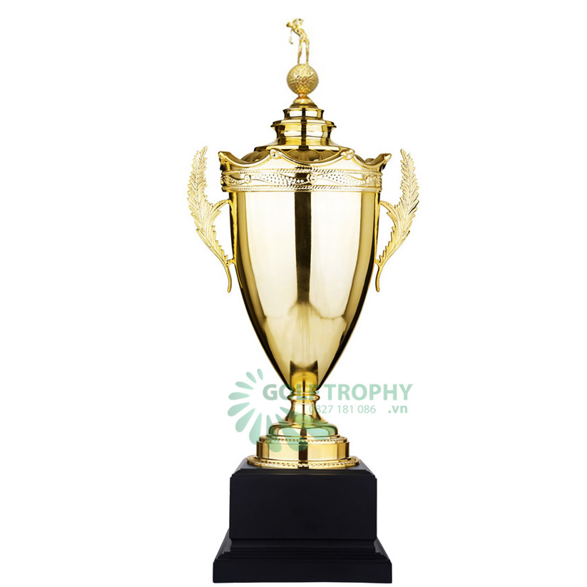 Cúp golf best gross cao cấp màu vàng