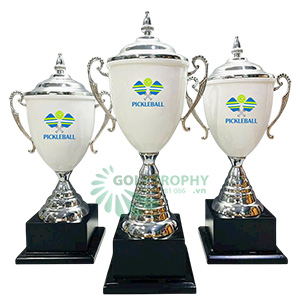 Cúp Pickleball kim loại màu bạc - trắng - PIC-2103 