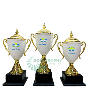 Cúp Pickleball kim loại màu vàng – trắng - PIC-2102