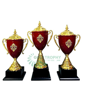 Cúp Pickleball kim loại màu vàng – đỏ - PIC-2107 