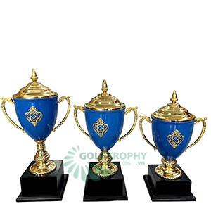 Cúp Pickleball kim loại màu vàng - xanh dương - PIC-2104