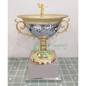 Cúp golf kim loại màu bạc phối vàng - GTP-4244