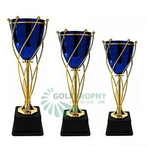 Cúp kim loại cao cấp màu xanh dương - GTP-30271