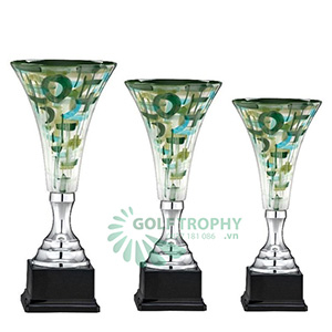Cúp gốm sứ cao cấp màu trắng - xanh - GTP-S097