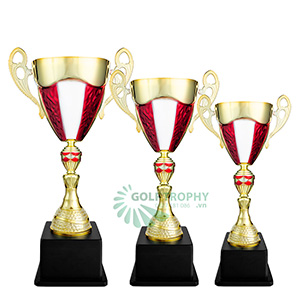 Cúp kim loại màu vàng - đỏ - GTP-30467