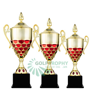 Cúp kim loại cao cấp màu vàng - đỏ - GTP-30480