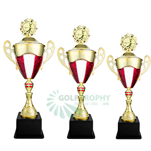 Cúp golf kim loại màu vàng - đỏ - GTP-30466