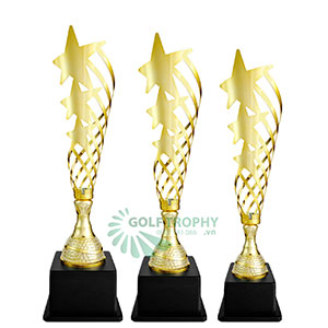 Cúp kim loại cắt laser ngôi sao màu vàng - GTP-30473