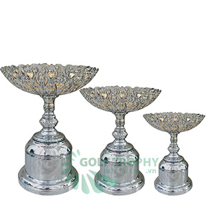 Cúp kim loại cắt laser màu bạc - GTP4249B