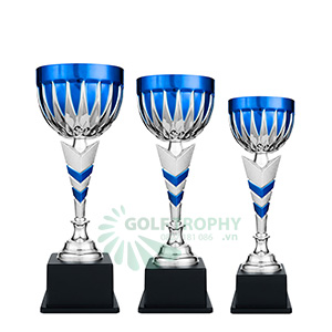 Cúp kim loại màu bạc - xanh dương - GTP-30472
