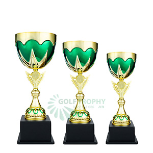 Cúp kim loại màu vàng - xanh lá - GTP-30470