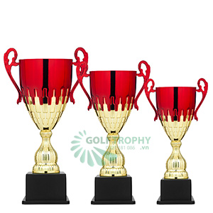 Cúp kim loại cao cấp màu vàng - đỏ - GTP-30452