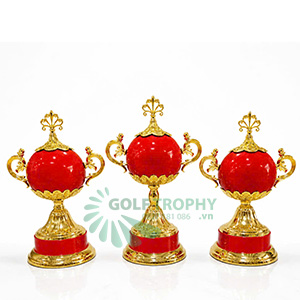 Cúp kim loại màu vàng - đỏ  - GTP-4238D