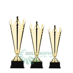Cúp kim loại cắt laser màu vàng - GTP-30443