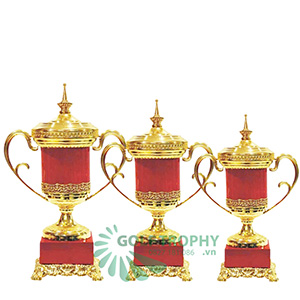 Cúp kim loại màu vàng phối đỏ - GTP-4240
