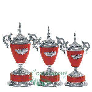Cúp kim loại màu bạc phối đỏ - GTP-4241