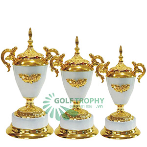 Cúp golf kim loại màu vàng - trắng - GTP-4232