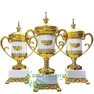 Cúp kim loại màu vàng - trắng - GTP-4234