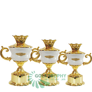 Cúp kim loại màu vàng - trắng  - GTP-4237