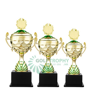 Cúp kim loại màu vàng - xanh lá - GTP-3443
