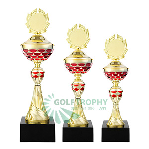 Cúp kim loại màu vàng - đỏ - GTP-6052