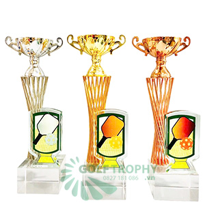 Cúp Pickleball chén kim loại vàng, thân kim loại - PIC-1122