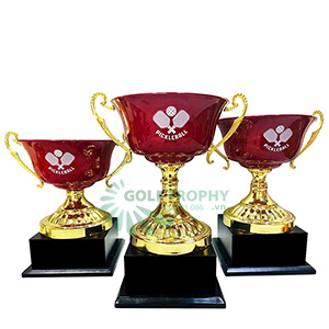 Cúp Pickleball kim loại màu vàng – đỏ - PIC-2113