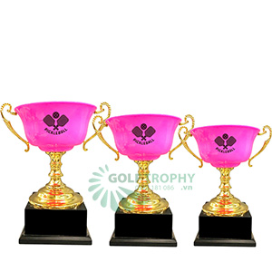Cúp Pickleball kim loại màu vàng – hồng - PIC-2114