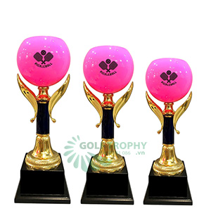 Cúp Pickleball kim loại màu vàng – hồng - PIC-2119
