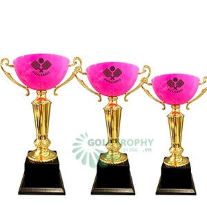 Cúp pickleball kim loại màu vàng – hồng (có màu xanh dương, xanh lá, trắng, xám, đỏ) - PIC-2122