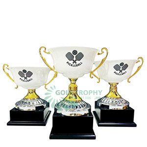 Cúp Pickleball kim loại màu vàng – trắng - PIC-2112