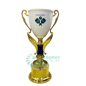 Cúp Pickleball kim loại màu vàng – trắng - PIC-2177