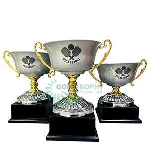 Cúp Pickleball kim loại màu vàng – xám - PIC-2116