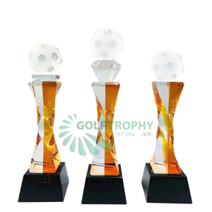 Cúp Pickleball pha lê thân màu đỏ nhạt -  PIC-1103