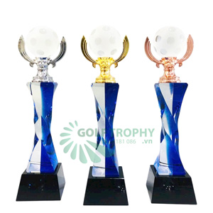 Cúp Pickleball pha lê thân màu xanh dương - PIC-1106